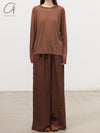 BASERANGE French Silk Linen SEPIA Casual Pants BAS-TRSE-LI-SU25-ZONG